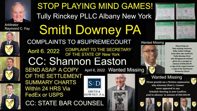 DCBAR / Lawrina / Tully Rinckey PLLC / State BAR Counsel / Smith Downey PA