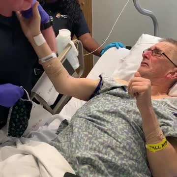 Man surprises father who was in serious car accident