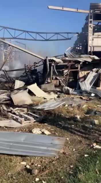 Result Of A Russian Cruise Missile Strike On A Ukrainian Military Warehouse In Nikolaev Region