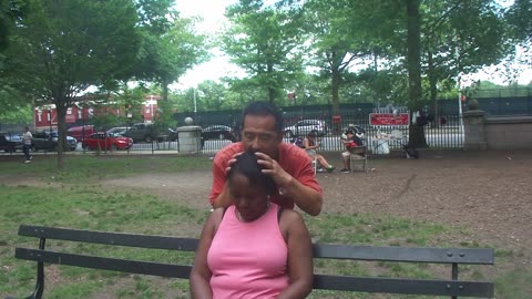 Luodong Massages Mature Black Woman On The Park Bench