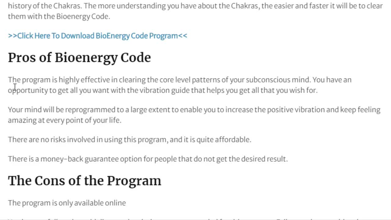 The Bioenergy Code