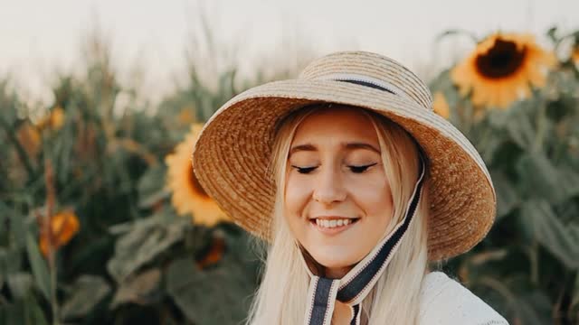 Woman with Sunflowers