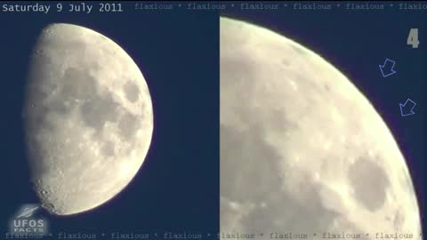 7 UFOs near Moon? 9July2011 HD