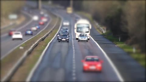 Van running on road