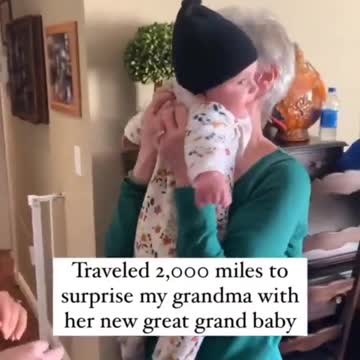 Little baby and grandmather