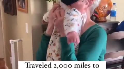 Little baby and grandmather