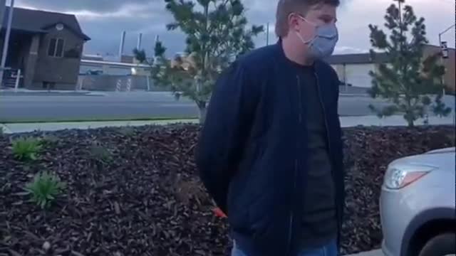 Guy parks illegally, complains about masks