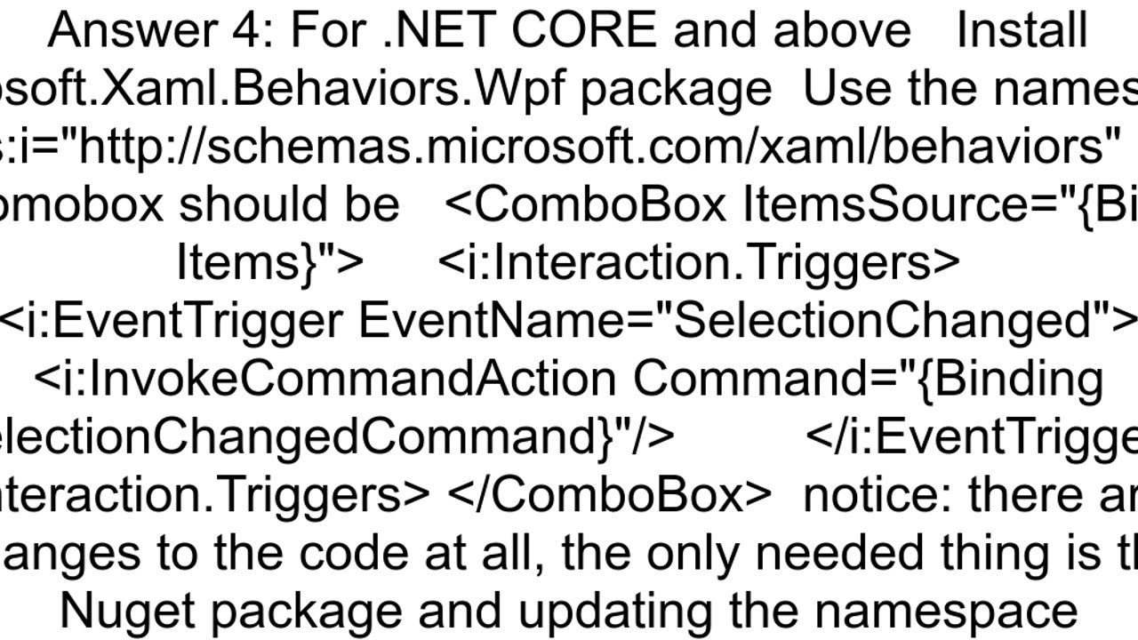 How do you handle a ComboBox SelectionChanged in MVVM