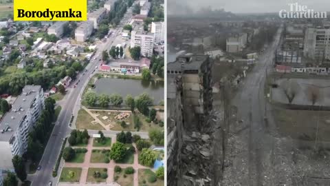 Ukraine: drone footage shows before war and after the invasion