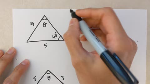 Grade 10 Math - Finding an angle using sine law (lesson 8.1)