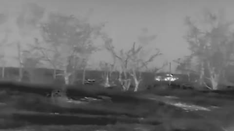 Ukrainian snipers scoring several hits on the vehicle.