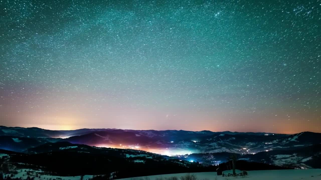 Stunning starry ski in the Carpathian mountains