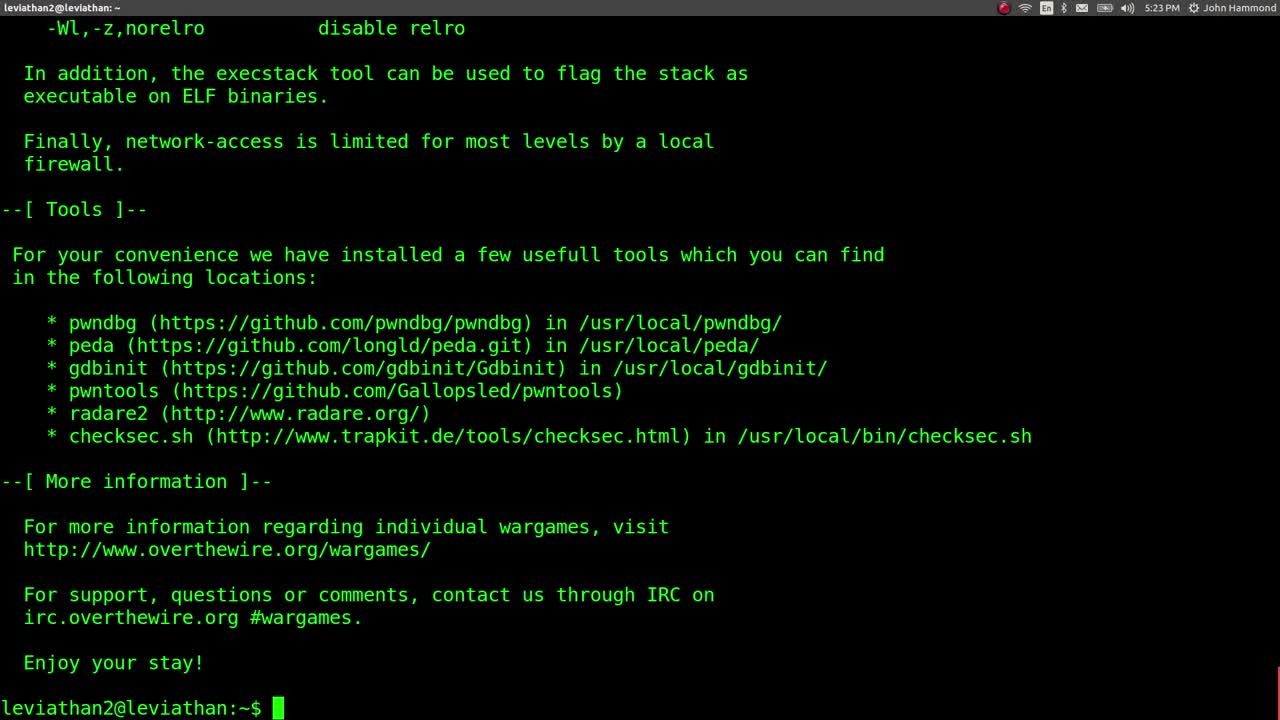 Linux Hacking: strings & ltrace: Leviathan: OverTheWire (Levels 0-1)