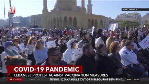 A protest against covid-tyranny in Beirut, Lebanon