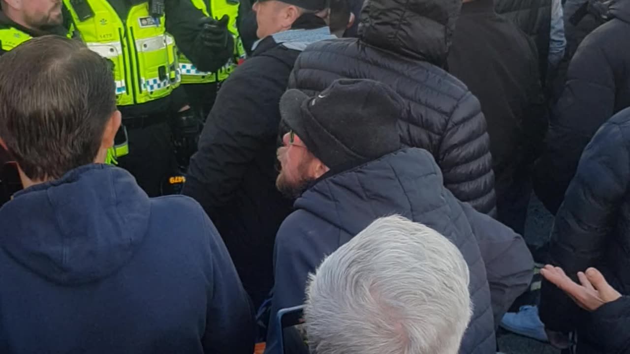 Nationalists fight with police after the remembrance parade, London