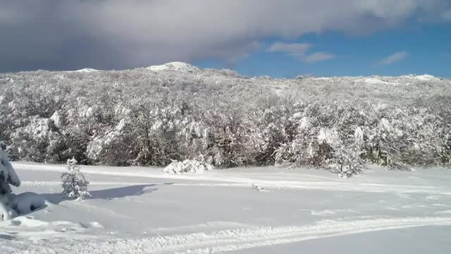 snow covering the countryside