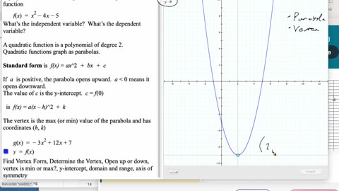 MAT 171 Thur Jan 25 -- Complex Arithmetic; Quadratic Functions