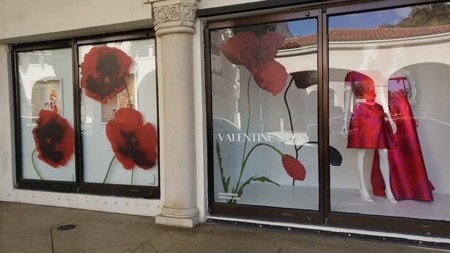 Valentines Day - storefront window display - Worth Avenue, Palm Beach, Florida