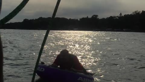 Old Man Tubing in Jeans