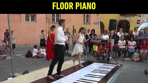 Outdoor show - Performance dance on giant floor piano