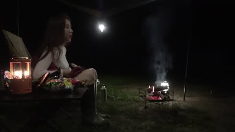 ASMR Camping in the Rain