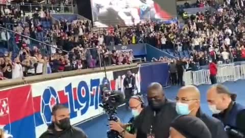 Stadium audience watching the game