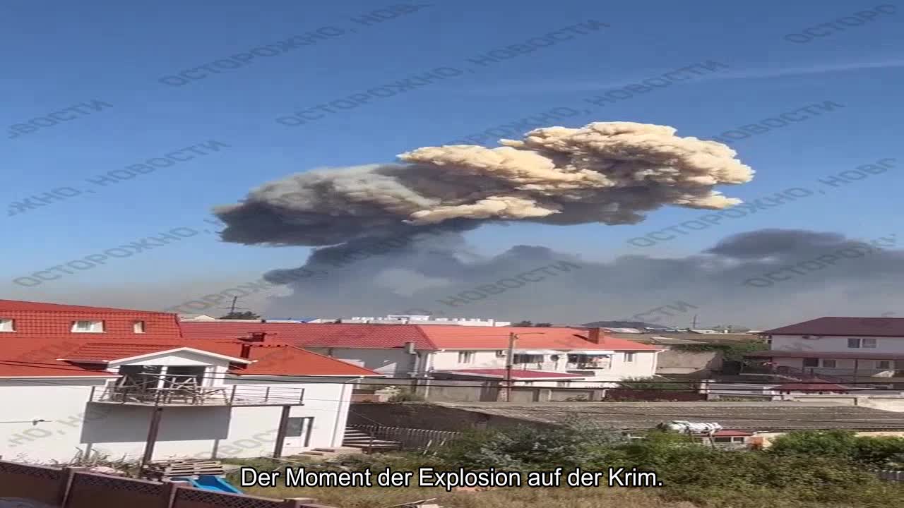 Der Moment der Explosion auf der Krim.