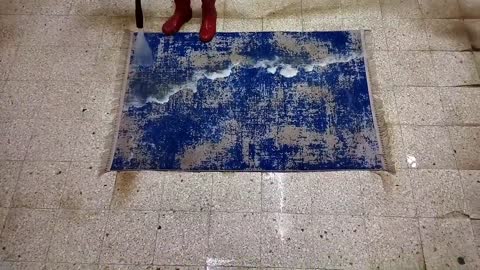 Blue heavy dirty carpet cleaning satisfying rug cleaning ASMR