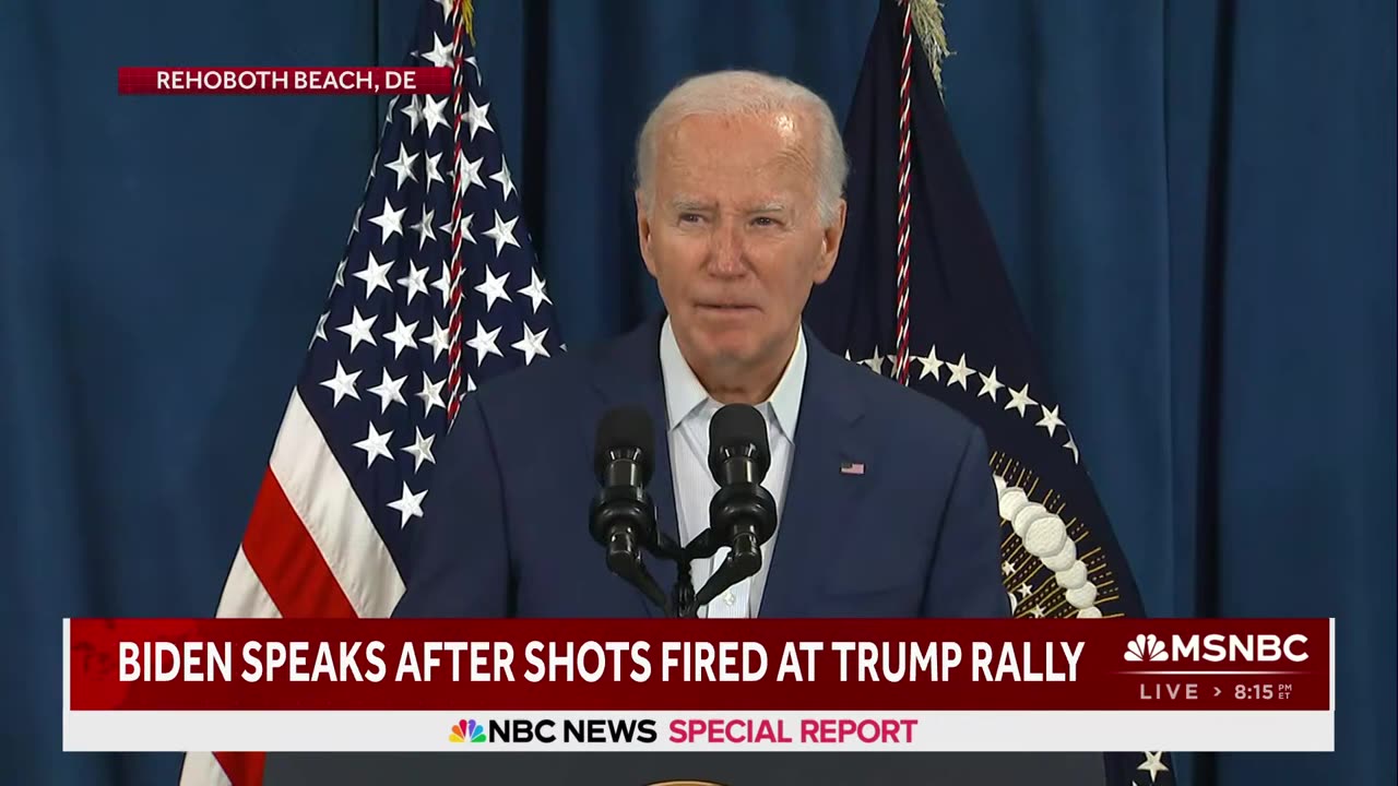 LIVE Biden delivers remarks after shots fired at Trump rally