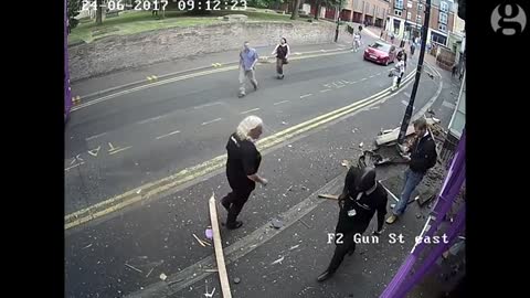 Double decker bus hits man in Reading