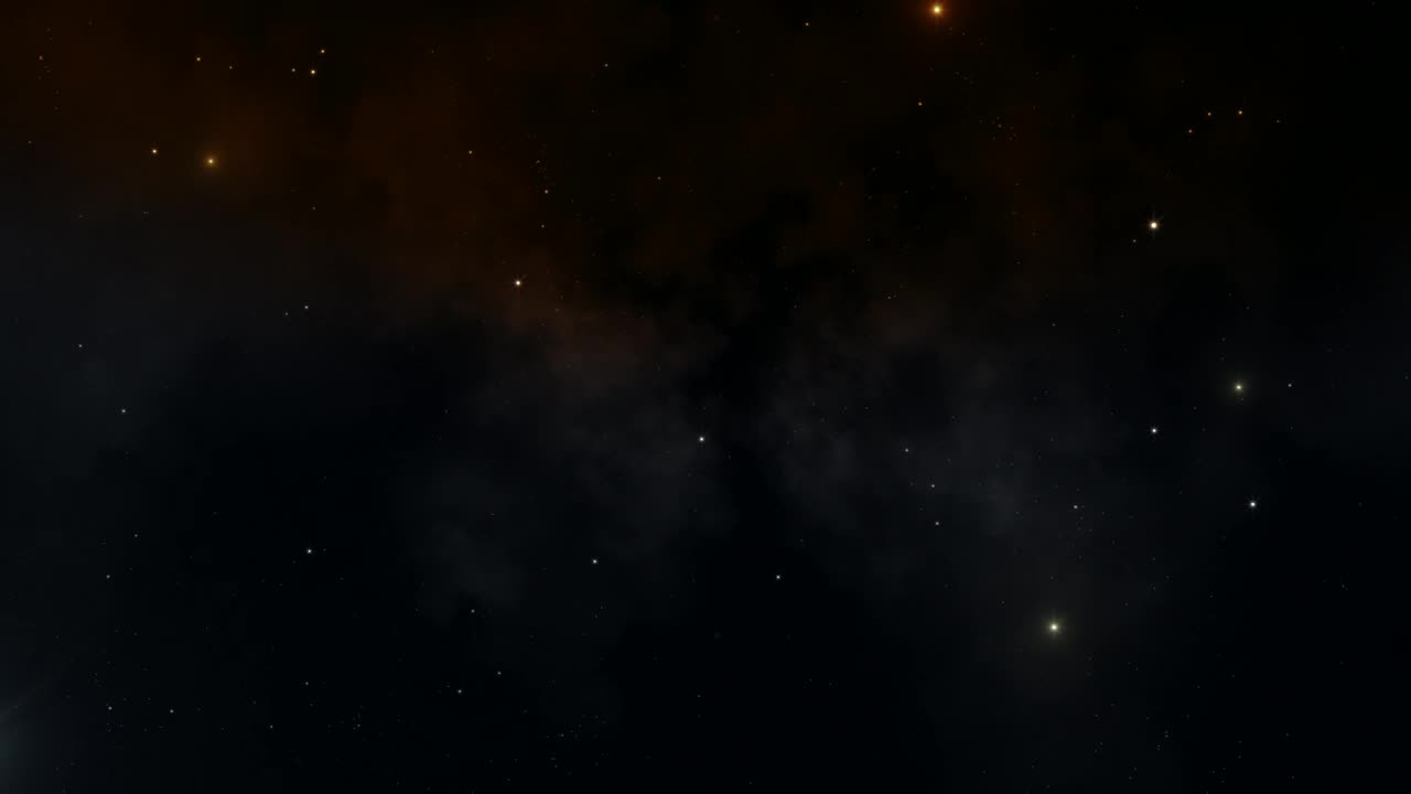 Going through space in 3D with stars and gas clouds