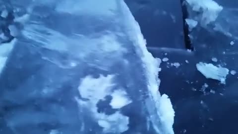 Ice Holes Made With Chainsaws