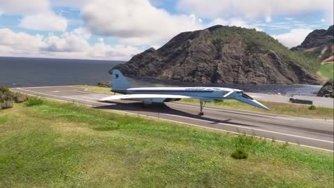 Insane Takeoff Supersonic Tupolev TU-144D from Shortest Runway