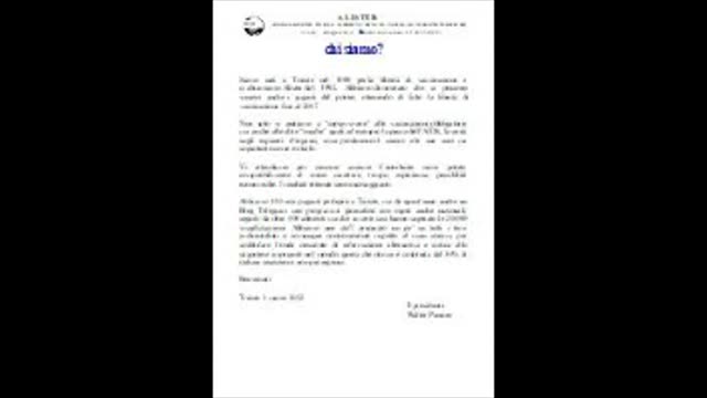 video presentazione dell'Associazione Alister