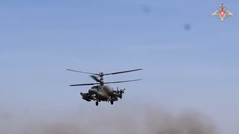 Video of combat operations of Russian Ka-52M attack helicopters.