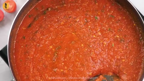 Home made Pizza sauce make and store by Food Fussion