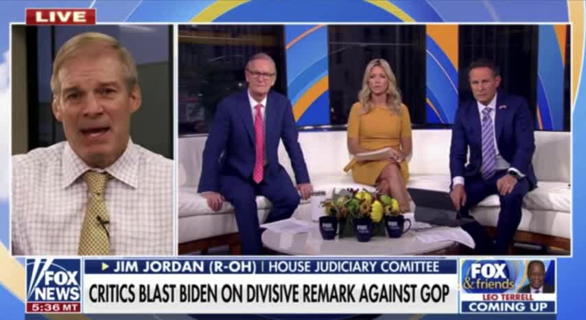 Jim Jordan SLAMS Joe Biden for Calling Republicans Extremists