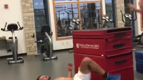 Athlete Fails At Box Jump