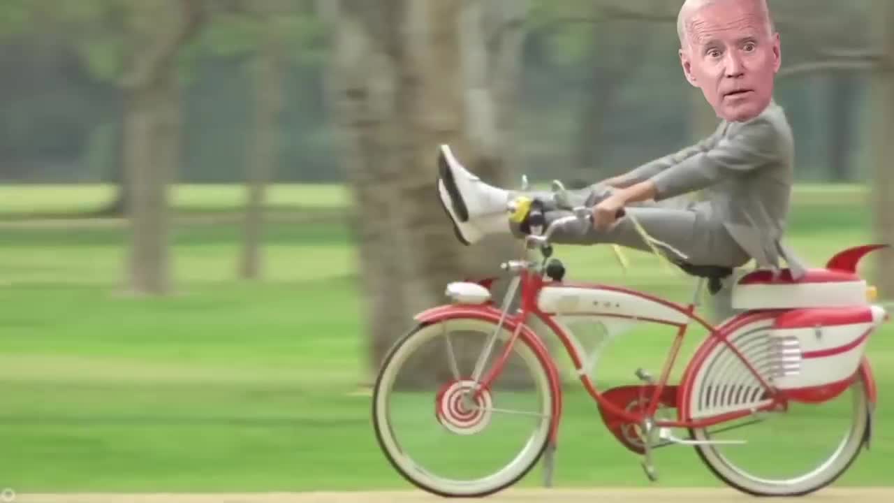 Pee Wee's Big Adventure with Joe Biden Bike Wipeout (Try NOT To Laugh)