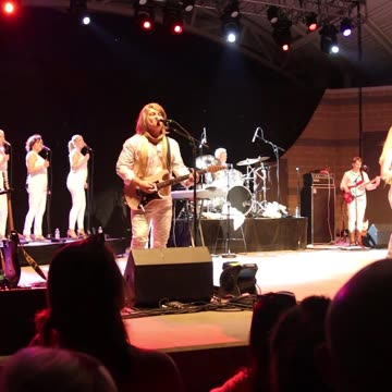 Arrival band from Sweden band sings ABBA's song SOS at Waterfest Oshkosh