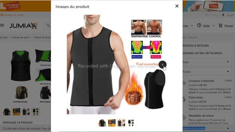 One More Gilet Amincissant(Sudation) Fitness Débardeur- Noir/vert