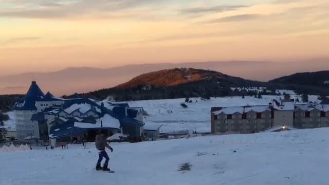 Collab copyright protection - snowboard beginner sunset fall fail