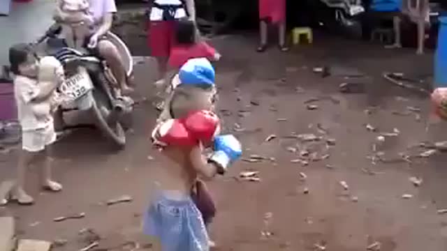 Kids funny boxing