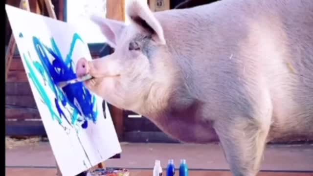 The best painter in the pig world