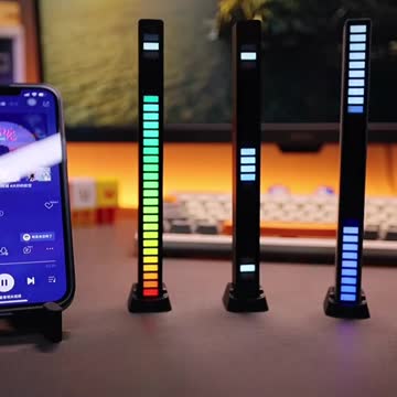 RGB Sound Reactive LED Light Bar, Sound Control Light，32 Bit Music Level Indicator,