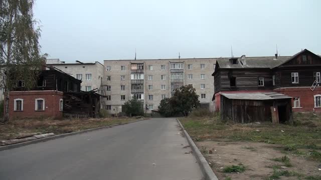 Russia yesterday and today. The authorities set fire to the houses of the townspeople.