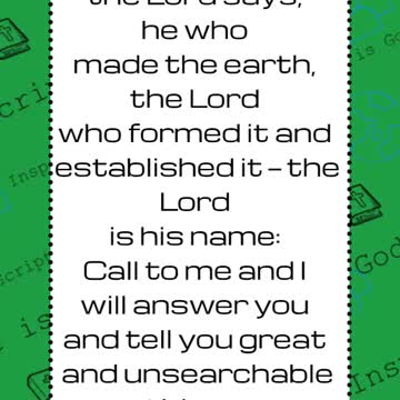 #shorts #verseoftheday #ytshorts Jeremiah 33 2-3