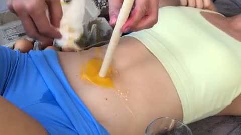 That came out of her belly button-!