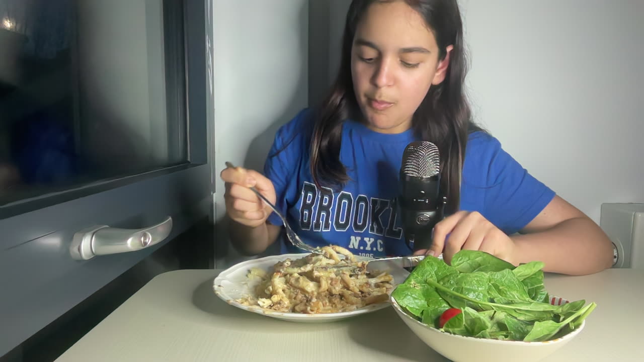 ASMR Cypriot lasagna mukbang