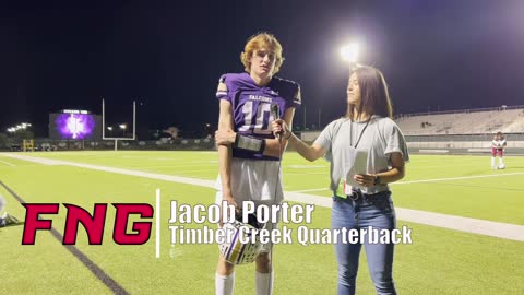 Timber Creek Beats Central 44-14, QB Jacob Porter and RB Alec Souimaniphanh talk to FNG Reporter